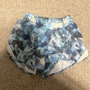 Blue pattern. Lululemon shorts.